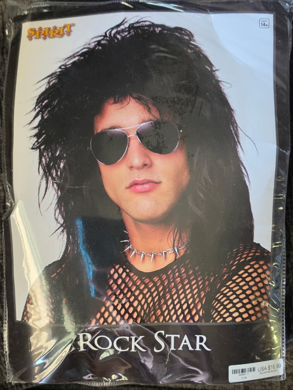 Rockstar Textured Black Men's Wig - Spirit Custumer